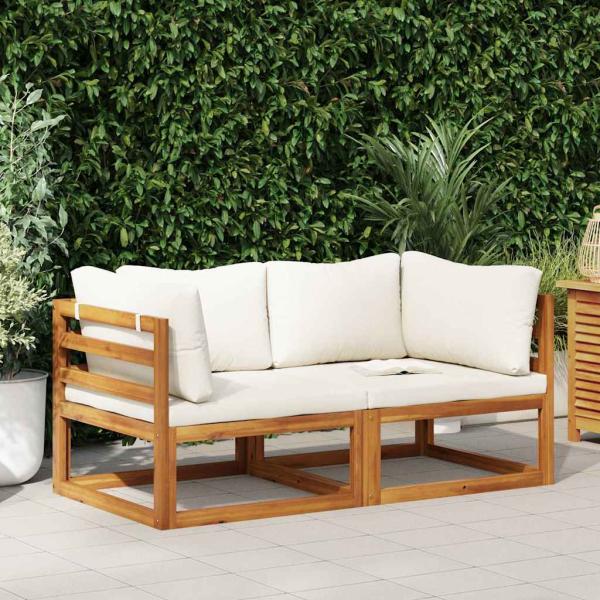 ARDEBO.de - Modulare Ecksofas 2 Stk. mit Auflagen Cremeweiß