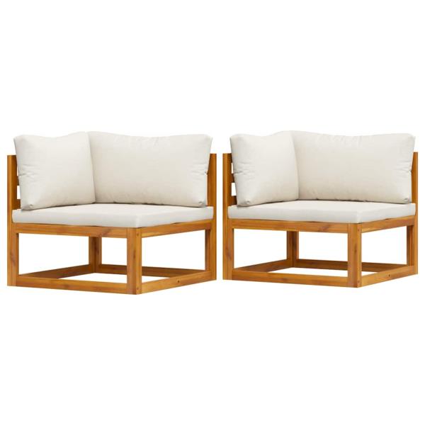 Modulare Ecksofas 2 Stk. mit Auflagen Cremeweiß