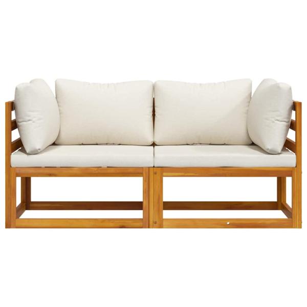 Modulare Ecksofas 2 Stk. mit Auflagen Cremeweiß