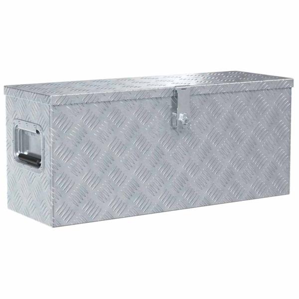 Aluminiumkiste 76,5×26,5×33 cm Silbern