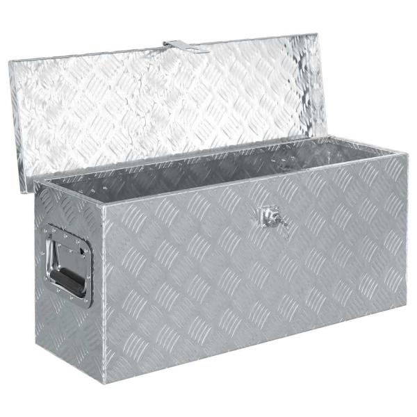 Aluminiumkiste 76,5×26,5×33 cm Silbern
