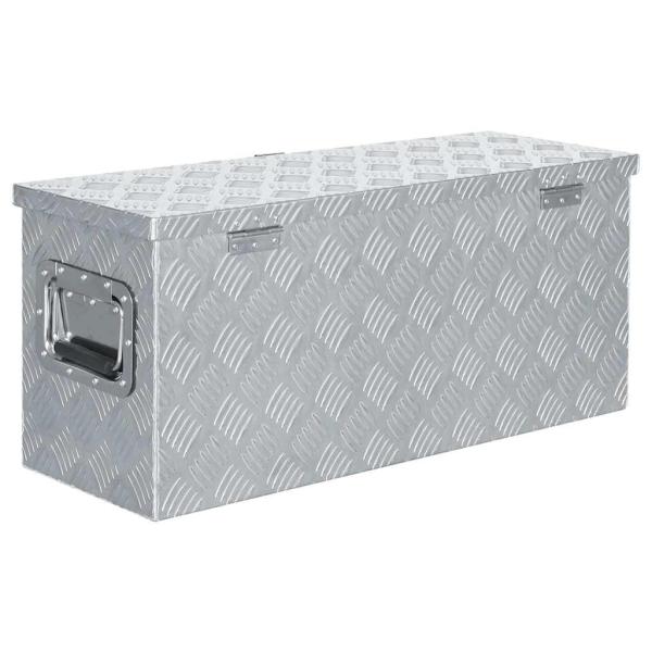 Aluminiumkiste 76,5×26,5×33 cm Silbern