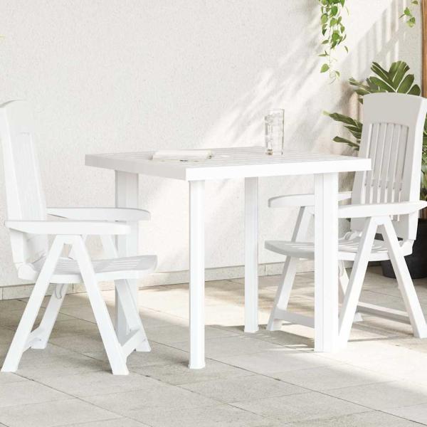 ARDEBO.de - Gartentisch Weiß 80x75x72 cm Kunststoff