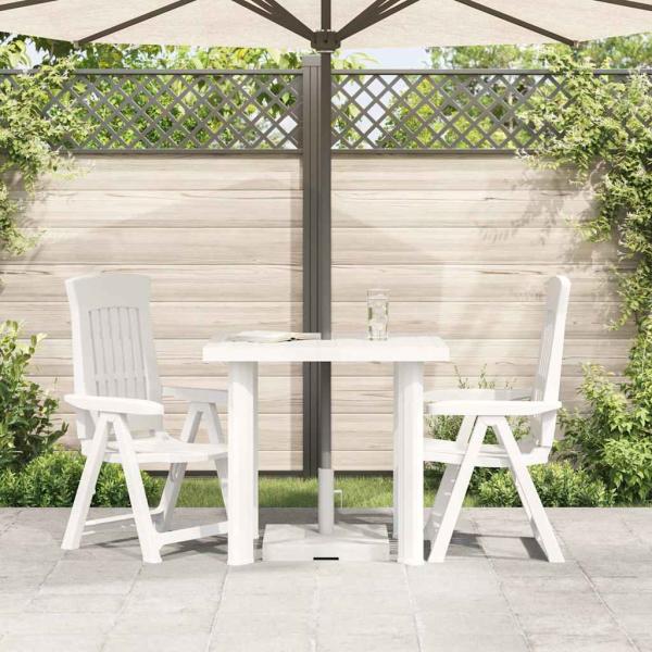Gartentisch Weiß 80x75x72 cm Kunststoff