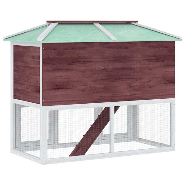 Kleintier-/Kaninchenstall 2 Etagen Braun Holz