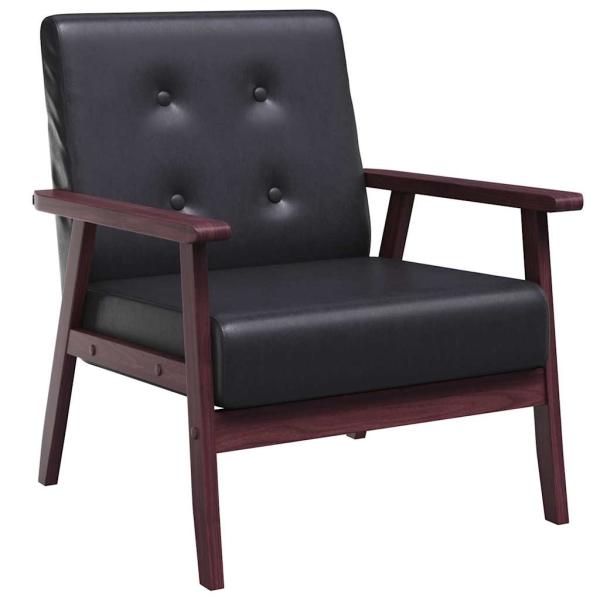 Sessel Schwarz Kunstleder