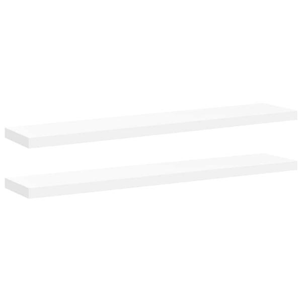 Schweberegale 2 Stk. Weiß 120x23,5x3,8 cm MDF