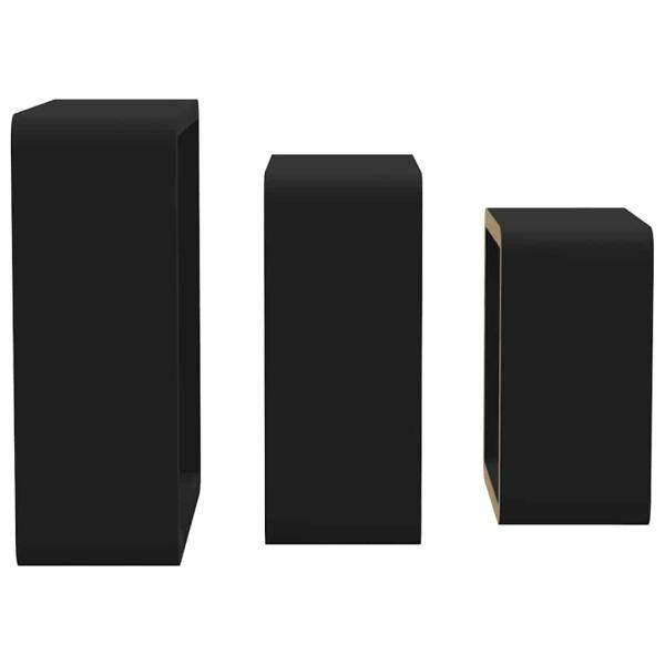 Würfelregale 3 Stk. Schwarz MDF