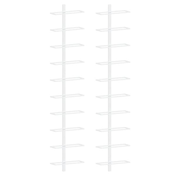 Wand-Weinregale für 10 Flaschen 2 Stk. Weiß Metall