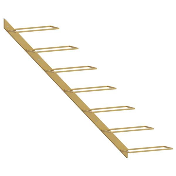 Wand-Weinregal für 7 Flaschen Golden Metall