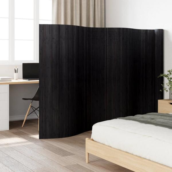 ARDEBO.de - Paravent Schwarz Breite 800 cm Höhe 165 cm Bambus