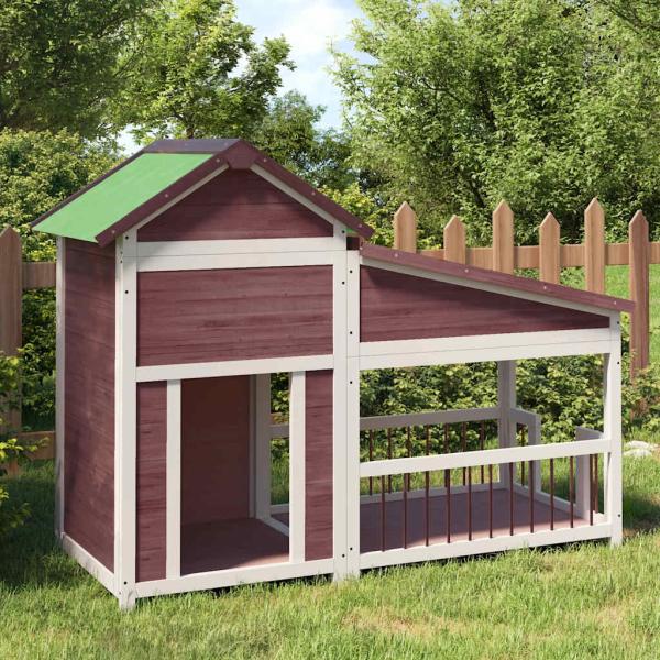 ARDEBO.de - Hundehütte Mokka 143x60,5x109 cm Massivholz Kiefer
