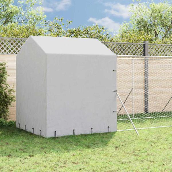 ARDEBO.de - Outdoor-Hundezwinger mit Dach Silbern 2x10x2,5 m Stahl Verzinkt