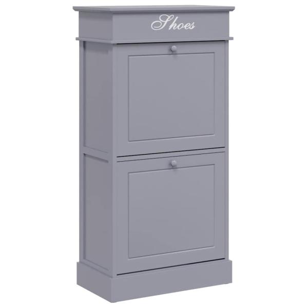 Schuhschrank Grau 50 x 28 x 98 cm Paulownia Holz