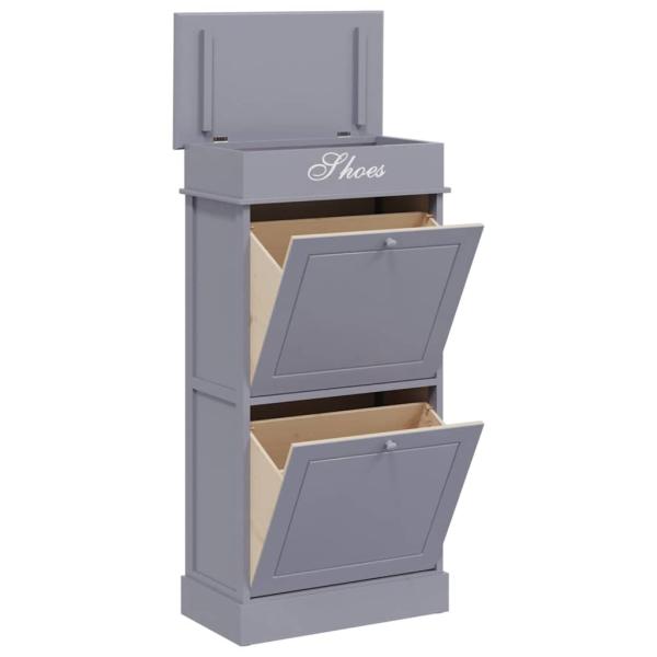 Schuhschrank Grau 50 x 28 x 98 cm Paulownia Holz