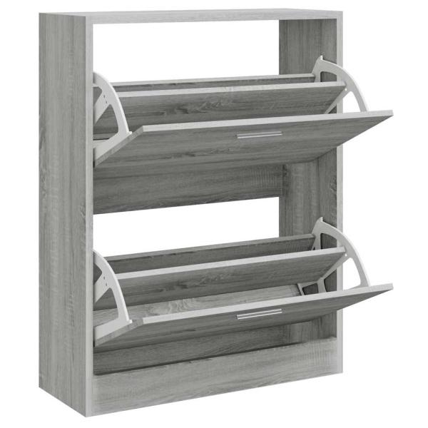 Schuhschrank Grau Sonoma 63x24x81 cm Holzwerkstoff