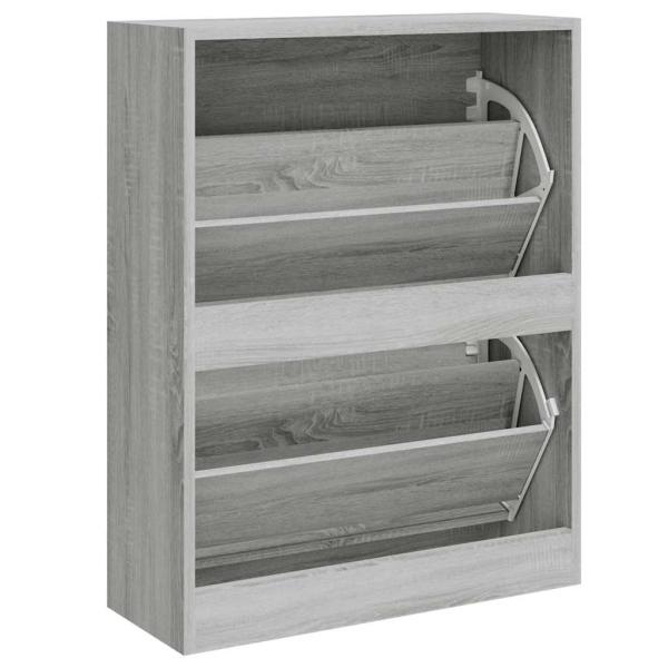 Schuhschrank Grau Sonoma 63x24x81 cm Holzwerkstoff