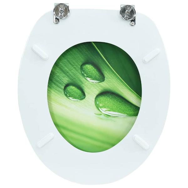 Toilettensitz mit Deckel MDF Gr?n Wassertropfen-Design