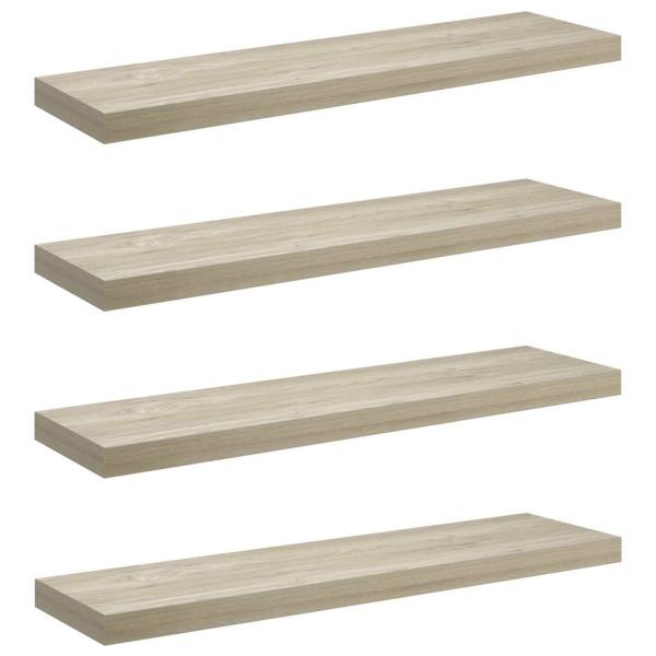 Schwebende Wandregale 4 Stk. Eichefarben 90x23,5x3,8 cm MDF