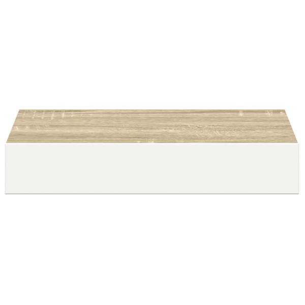 Schweberegal Eichen-Optik und Weiß 23x23,5x3,8 cm MDF