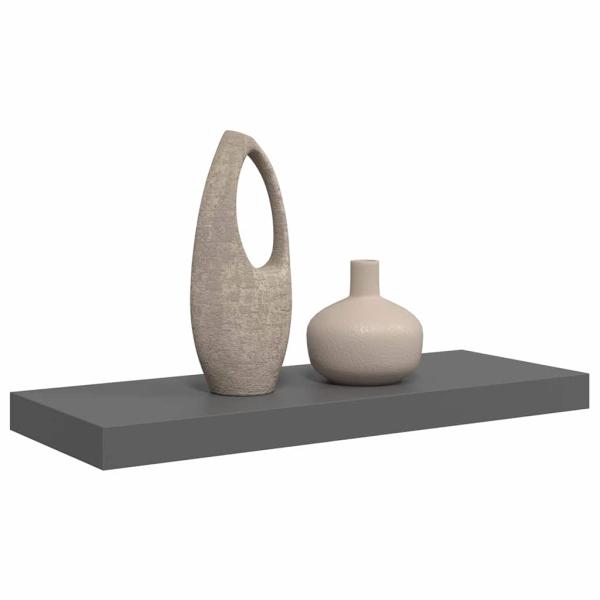 Schweberegal Hochglanz-Grau 60x23,5x3,8 cm MDF