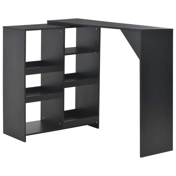 ARDEBO.de - Bartisch mit Beweglichem Regal Schwarz 138x39x110 cm