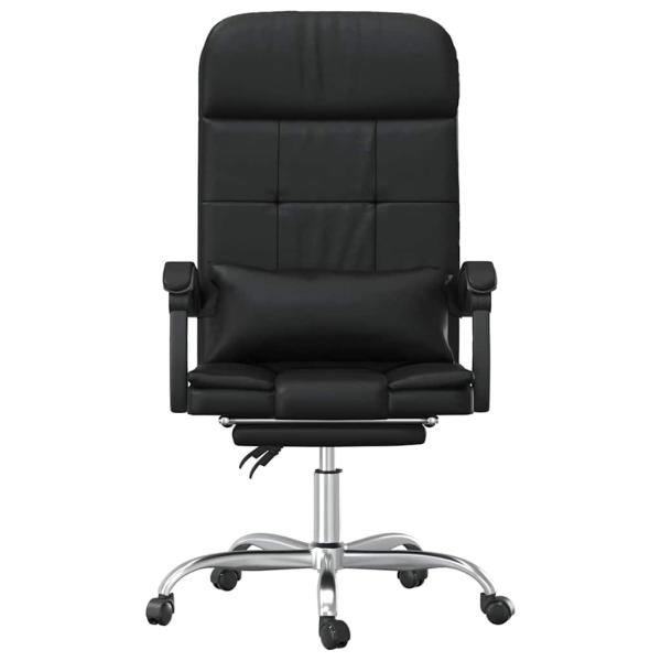 Massage-Bürostuhl mit Liegefunktion Schwarz Kunstleder