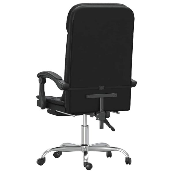 Massage-Bürostuhl mit Liegefunktion Schwarz Kunstleder