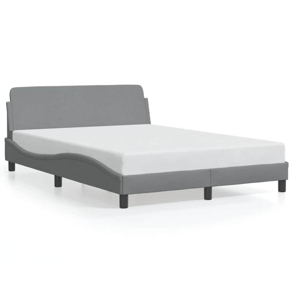 Bettgestell Dover Hellgrau 135x190 cm Stoff