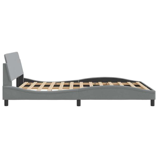 Bettgestell Dover Hellgrau 135x190 cm Stoff