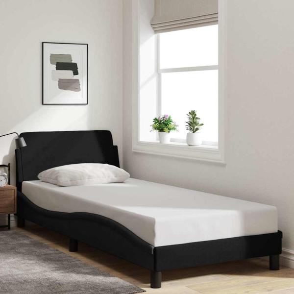 ARDEBO.de - Bettgestell Dover Schwarz 90x190 cm Stoff