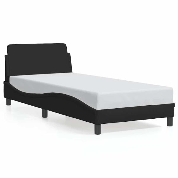 Bettgestell Dover Schwarz 90x190 cm Stoff