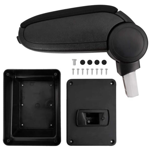 ARDEBO.de - Auto-Armlehne für SKODA OCTAVIA (ab 2014) Schwarz 17x40x(31?49) cm ABS