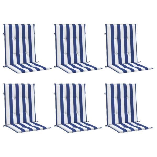 Rückenstützkissen 6 stk. Oxford-Stoff Blau und Weiß