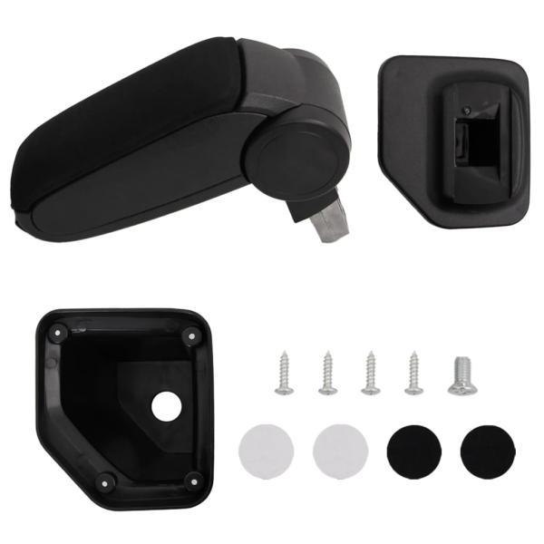 ARDEBO.de - Auto-Armlehne für HYUNDAI I20 (2015?2019) Schwarz 15x32x(40?52) cm ABS