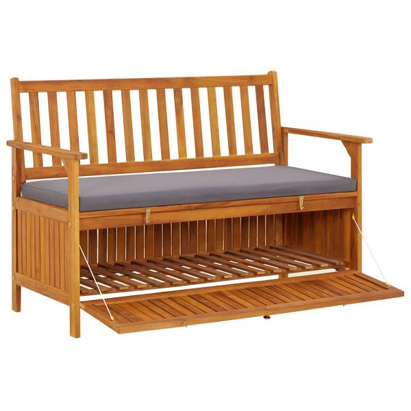 Gartenbank mit Stauraum 120 cm Massivholz Akazie