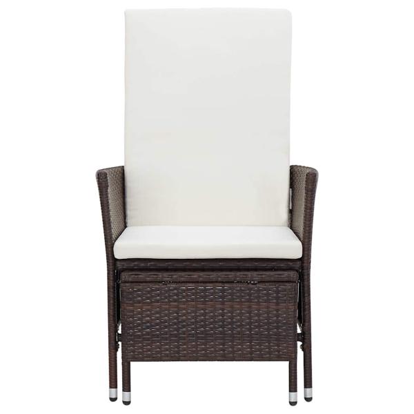 Garten-Liegestuhl mit Auflagen Poly Rattan Braun