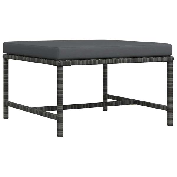 ARDEBO.de - Modular-Fußhocker mit Kissen Grau Poly Rattan