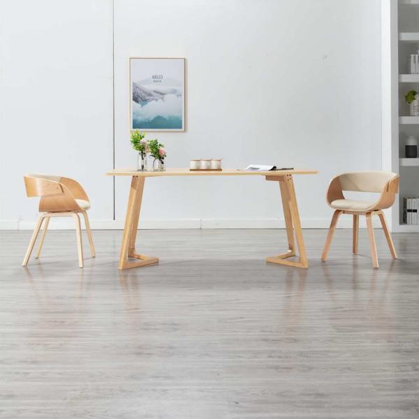ARDEBO.de - Esszimmerstuhl Creme Bugholz und Kunstleder
