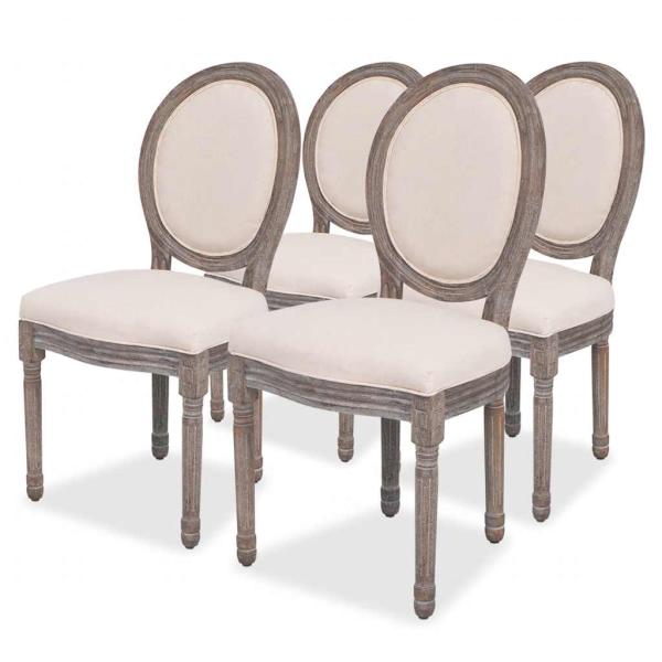 ARDEBO.de - Esszimmerst?hle 4 Stk. Creme Stoff
