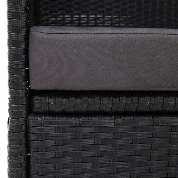Outdoor-Sofabett mit Dach Poly-Rattan Schwarz