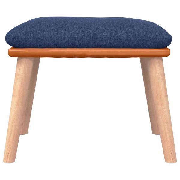 Fu?hocker Blau 45x29,5x35 cm Stoff und Kunstleder