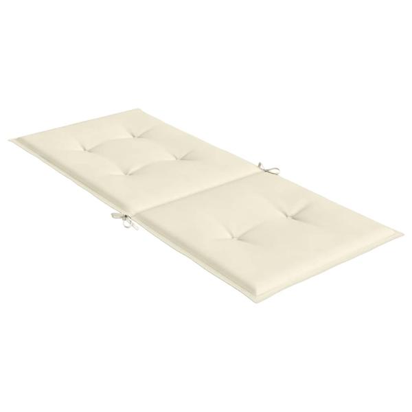 Gartenstuhlauflagen für Hochlehner 4Stk. Creme 120x50x2cm Stoff