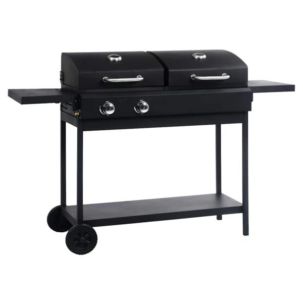 ARDEBO.de - Gas- und Holzkohle-Grill mit 2 Brennern