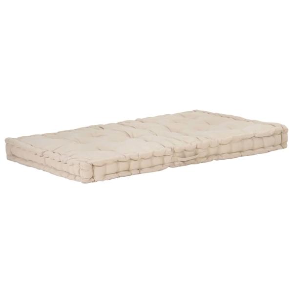 Palettenkissen Baumwolle 120×80×10 cm Beige