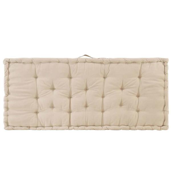 Palettenkissen Baumwolle 120×80×10 cm Beige