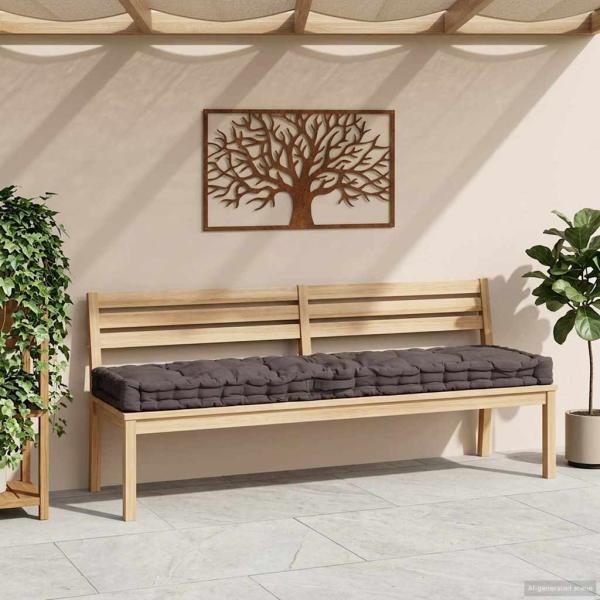 Palettenkissen Baumwolle 120×40×7 cm Anthrazit