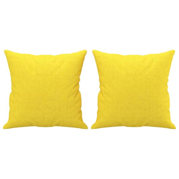2-Sitzer-Sofa mit Zierkissen Hellgelb 140 cm Stoff