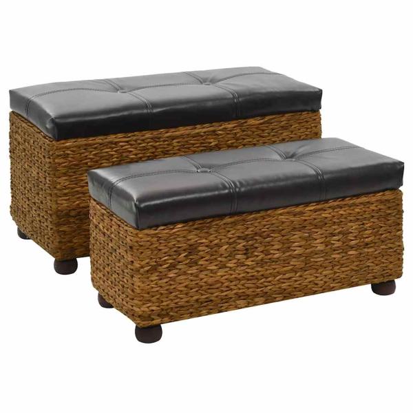 ARDEBO.de - Sitzbank-Set 2-tlg. Seegras Braun