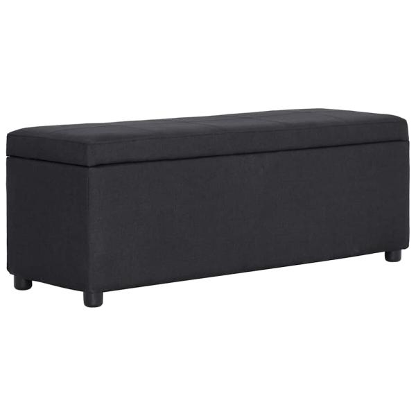 ARDEBO.de - Bank mit Staufach 116 cm Schwarz Polyester